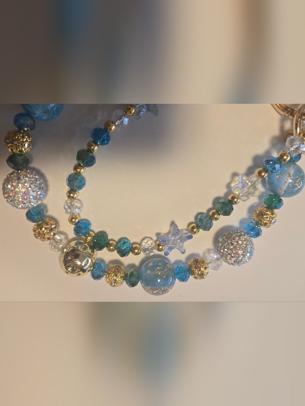 Handcrafted Blue Crystal Star & Moon Bracelet - Picture 4 of 6